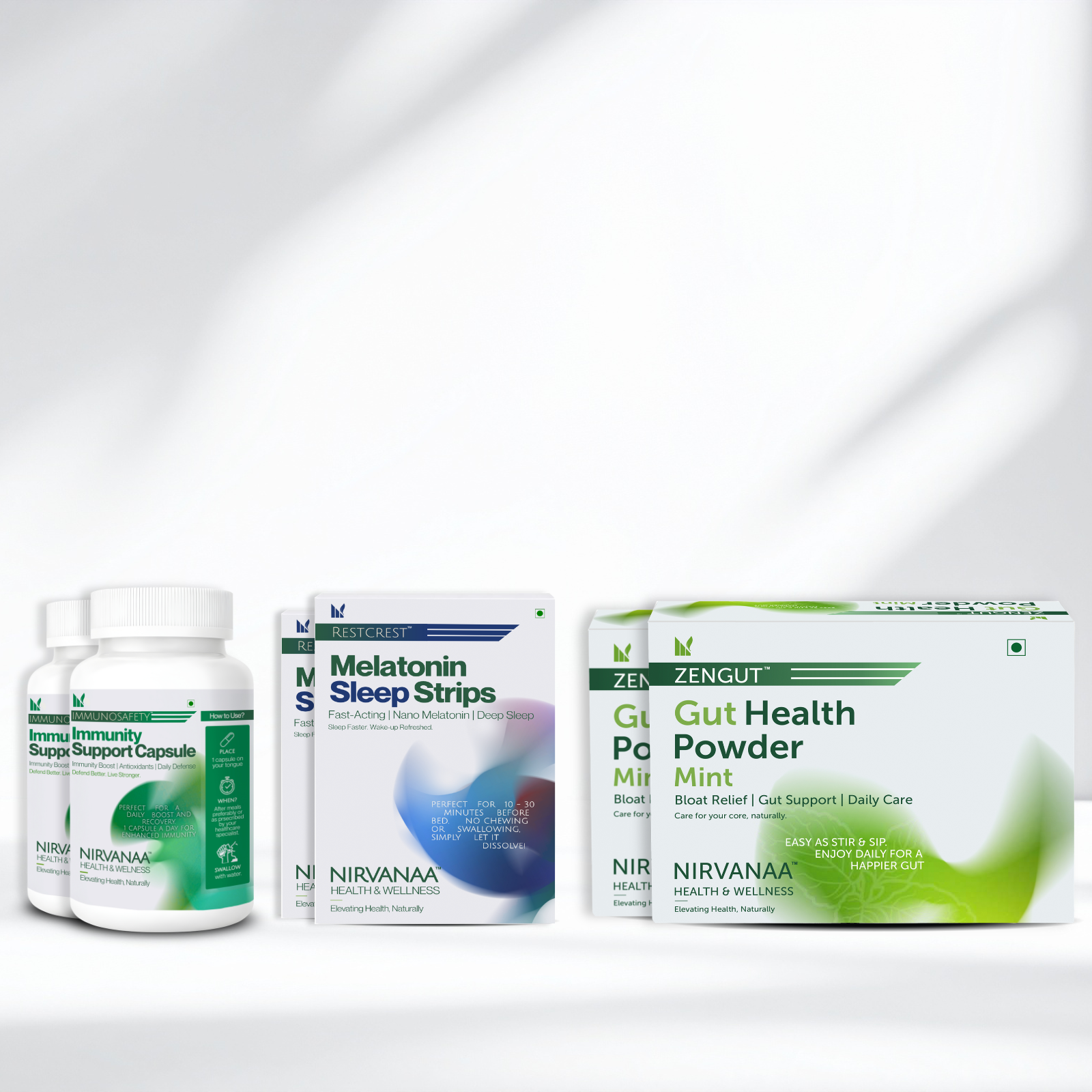 Multivitamin Wellness Combo Pack of 2 – Total Wellness Trinity Kit | Sleep Aid, Gut Health & Immunity Booster | Nirvanaa Health & Wellness