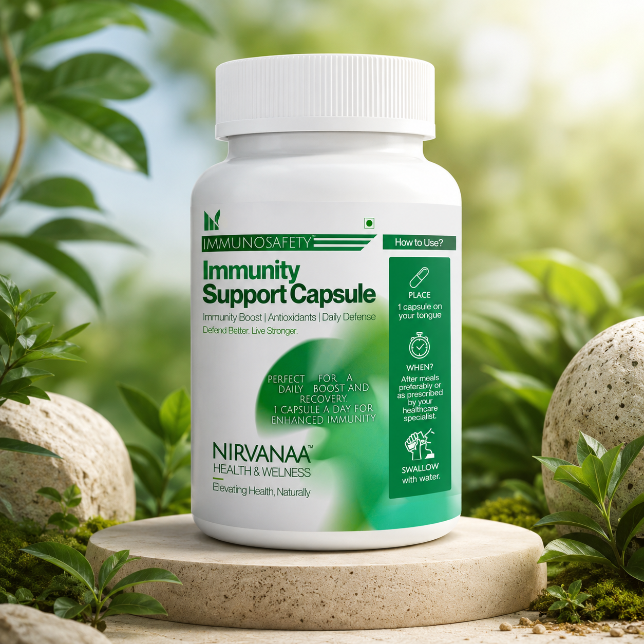 Nirvanaa Organics Immunity Multivitamin Capsules for Men & Women | 40+ Vital Nutrients | 100% Veg